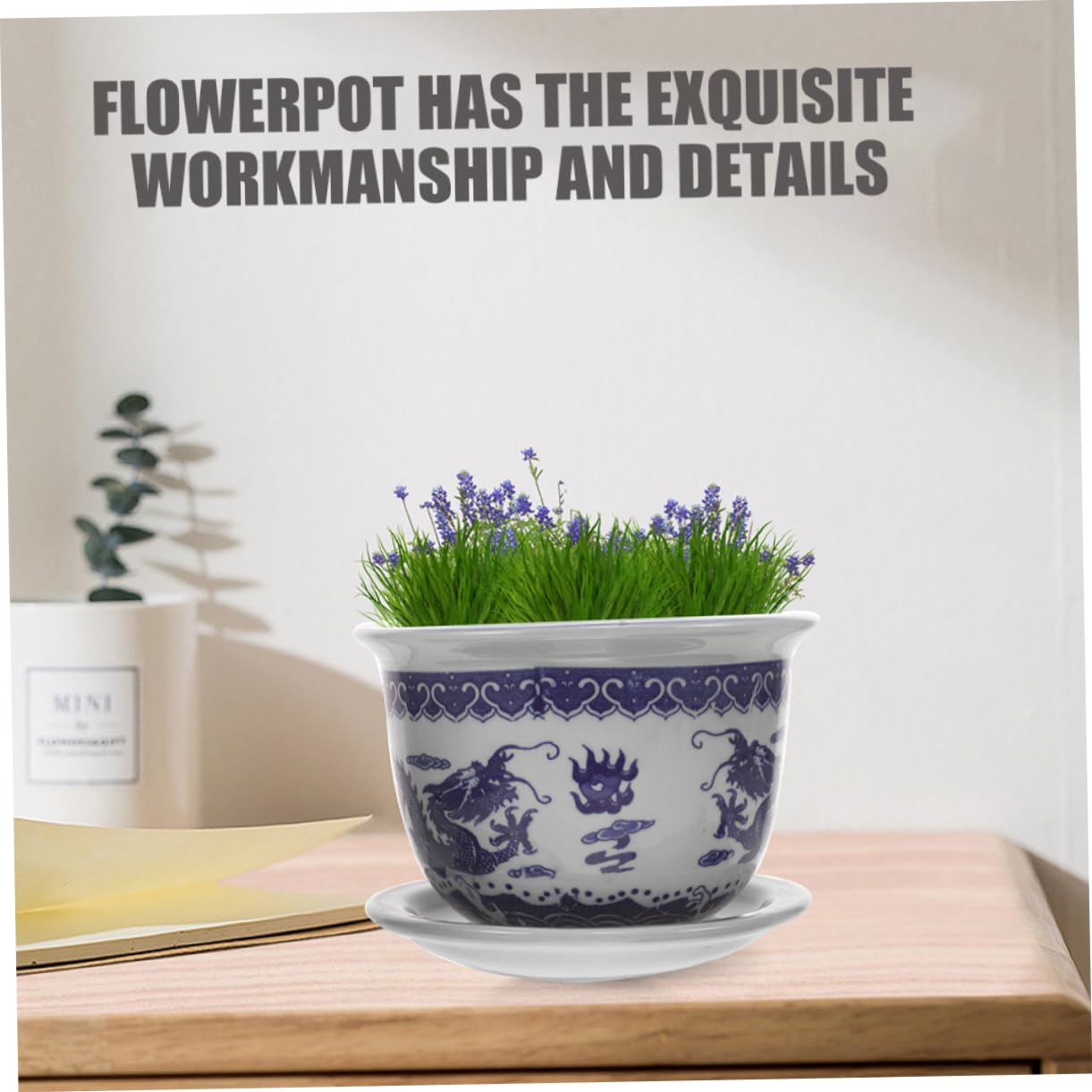 Fioriera Ceramica Decorativa Per Piante Grasse Vaso Ceramica Per Piccole Succulente Con Vassoio Design Nordic Per Casa e Ufficio