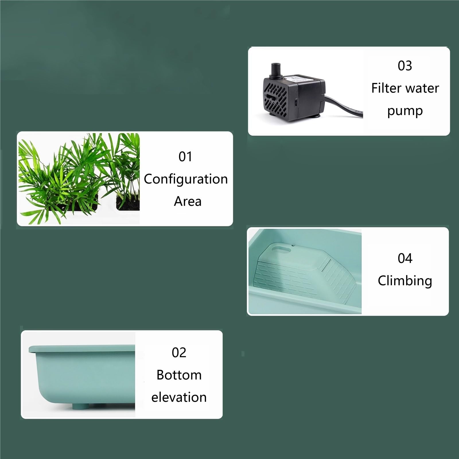 Artykuły dla zwierząt domowych żółw roślina co hodowla zbiornik na biurko pudełko do karmienia żółw (beżowy)