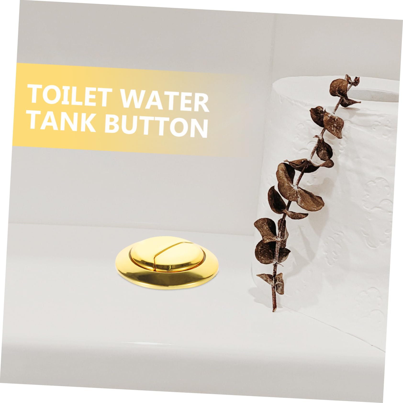 Artibetter Bouton De Chasse D’eau Toilettes Double Bouton-poussoir or Brossé 48×57 Mm, Accessoire Réservoir Wc, Économie D’eau, Remplacement Facile, Kit
