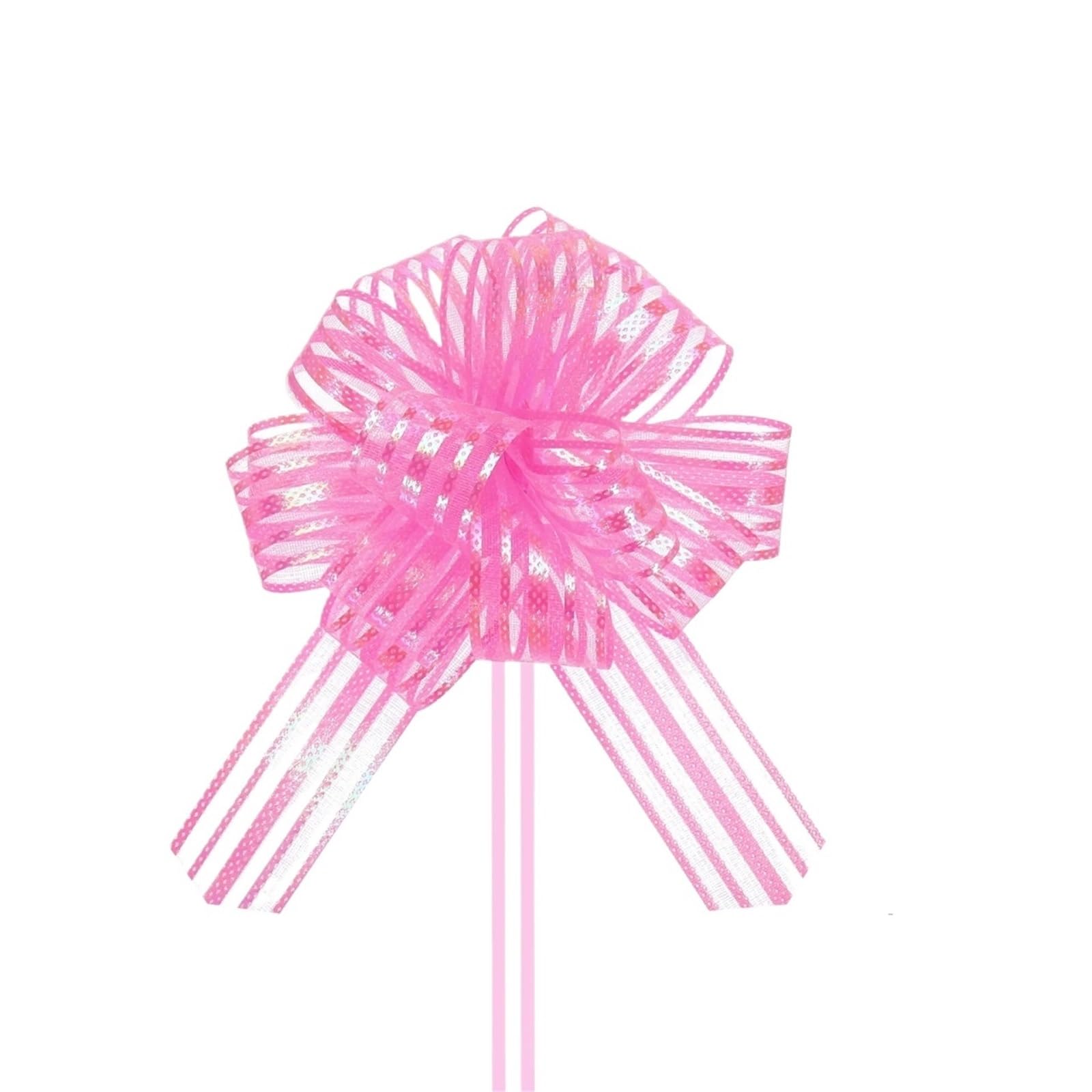 Xinglongs Bows & Ribbons 30pcs 6 Inch Large Organza Pull Bow Metallic Chiffon Gift Wrapping Bows Ribbon for Wedding Presents Baskets Christmas(Pink)