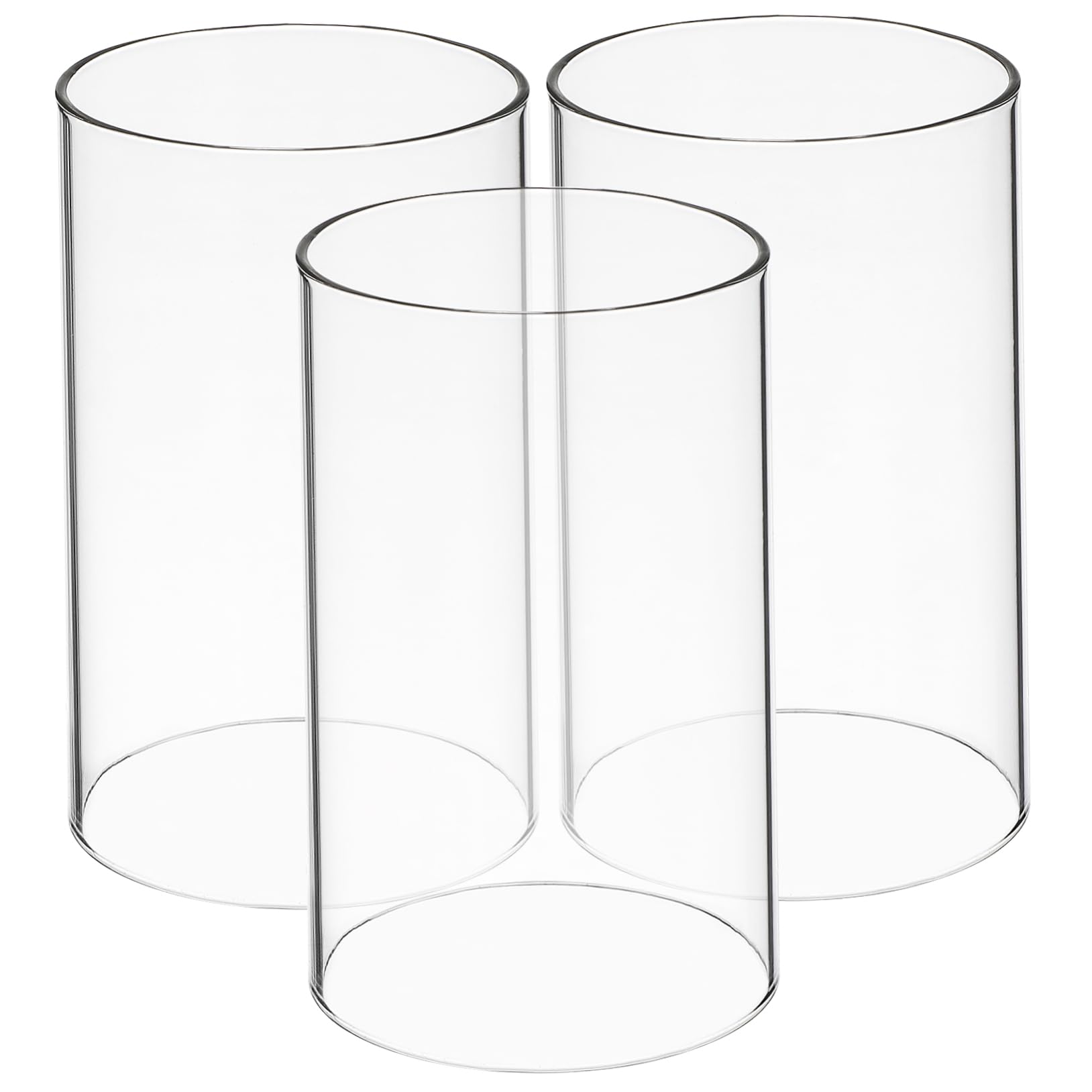 Abat-Jour pour Bougies Domestiques en Verre, Lot de 3 Cylindres