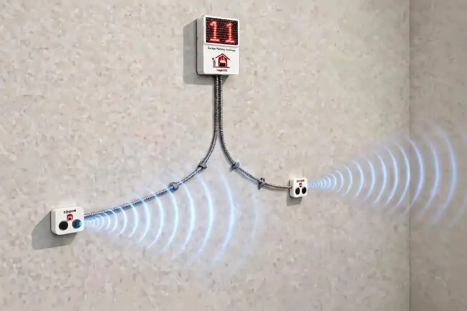 Assistente de estacionamento de garagem (modelo 2024) com sensor de auxílio de estacionamento - Rolha de estacionamento digital para garagem - sem estacionamento a laser