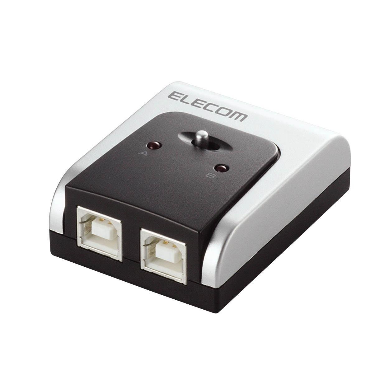 Elecom U2SW-T2 USB Switcher, Manual, 2.0 Compatible, 2 Units