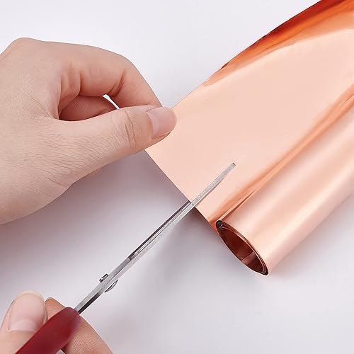 Miniatura 3 de OLYCRAFT Rollo de cobre de 0.001 in de alta pureza de cobre puro a prueba de clima, lámina de cobre de color salmón claro, hojas de cobre para
