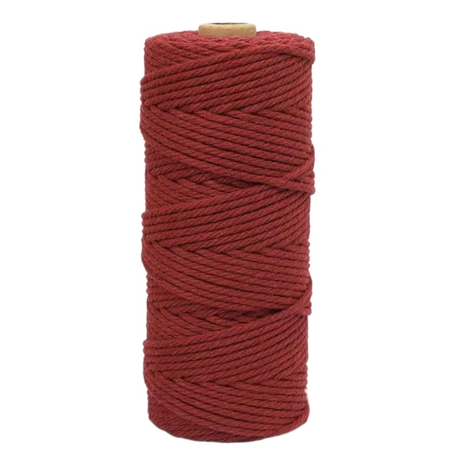 Cotton Macrame Cord 3.0mm-100m Colorful Natural Cotton Macrame Rope Cord for Wall Hanging Plant Hangers Crafts(Color7)