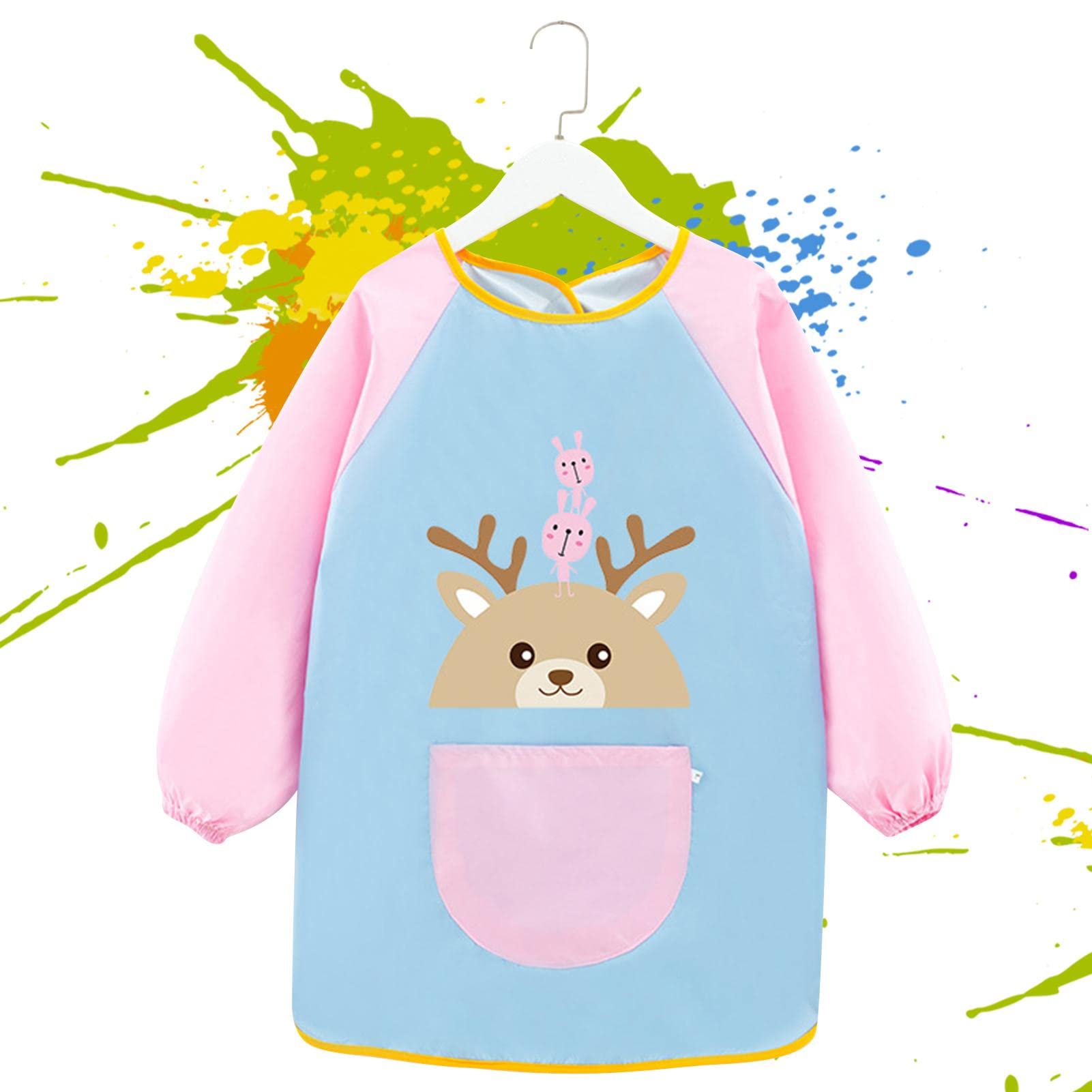 Chat Bonjour Dessin Animé Mignon Enfants Tablier Pour Bébé Manches Longues Bavoirs D
