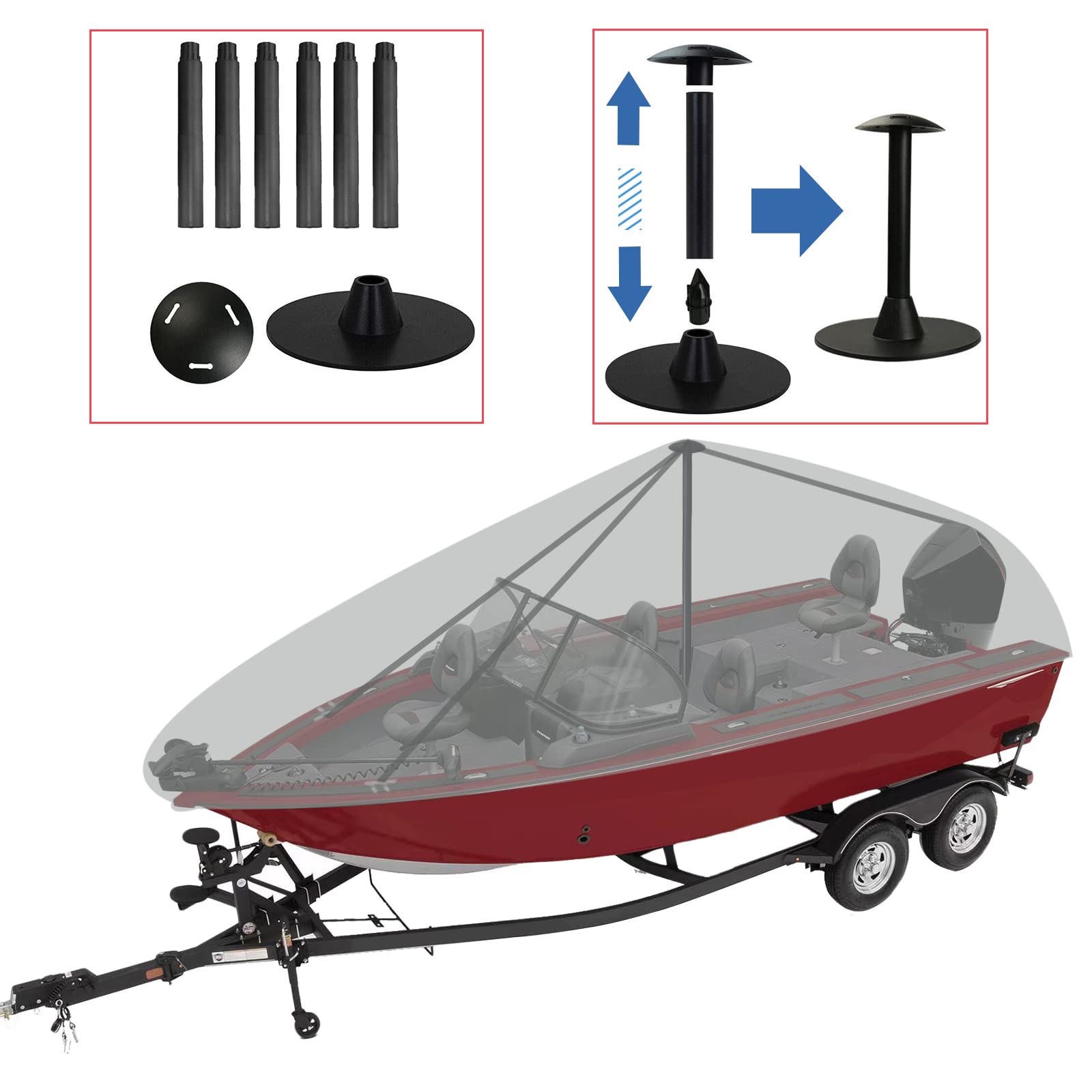 Pontoon Boat Cover Support Poles 2 Pack, Highly Stable