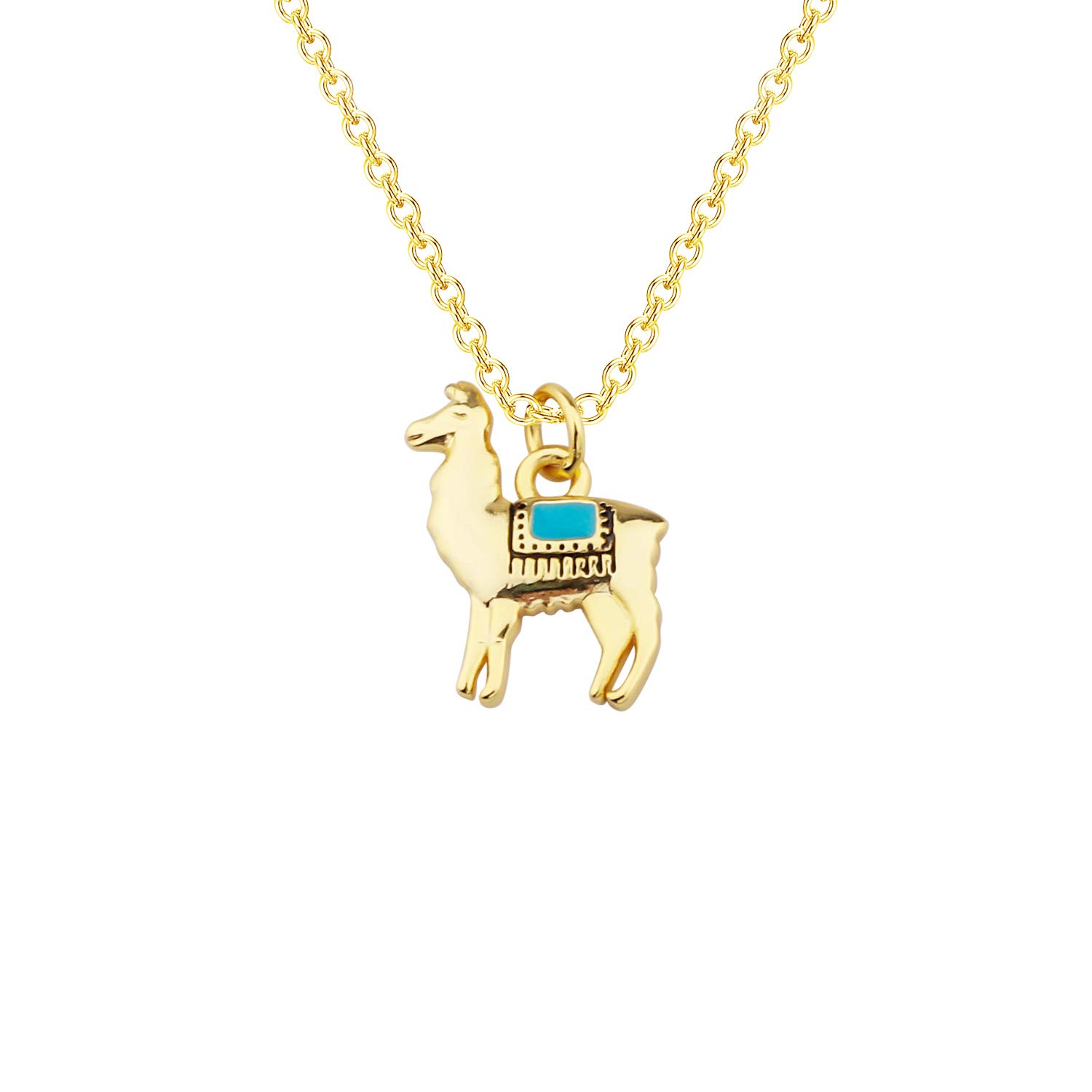BNQL Tiny Llama Necklace Gift Alpaca Pendant Necklace No Drama Llama Jewelry