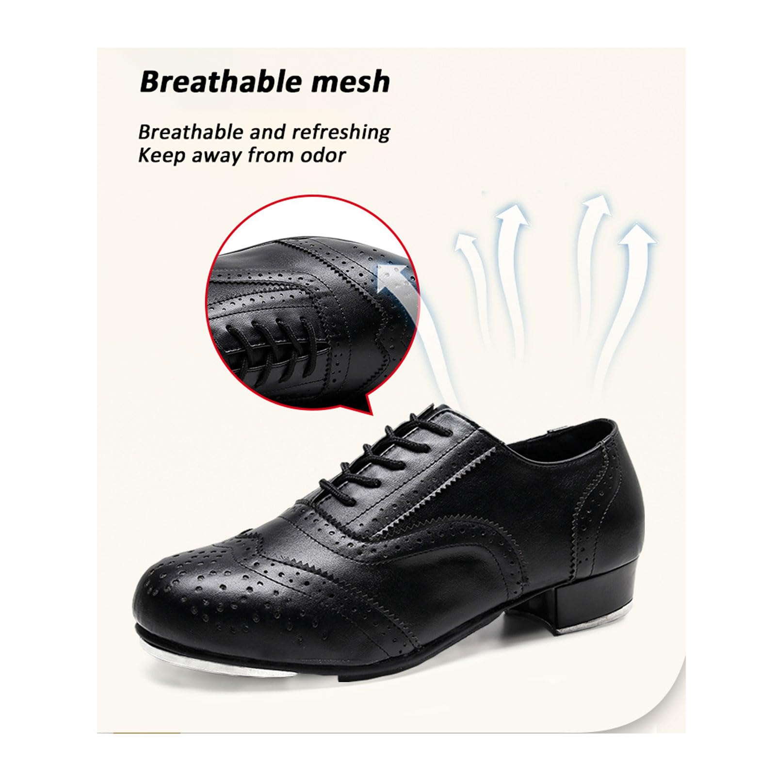 Zapatos de Entrenamiento de Claque,Zapatos de claqué de Cuero Transpirable,Las Correas Son fáciles de Poner y Quitar,Adecuado para la formación de Rendimiento para Profesores y Estudiantes
