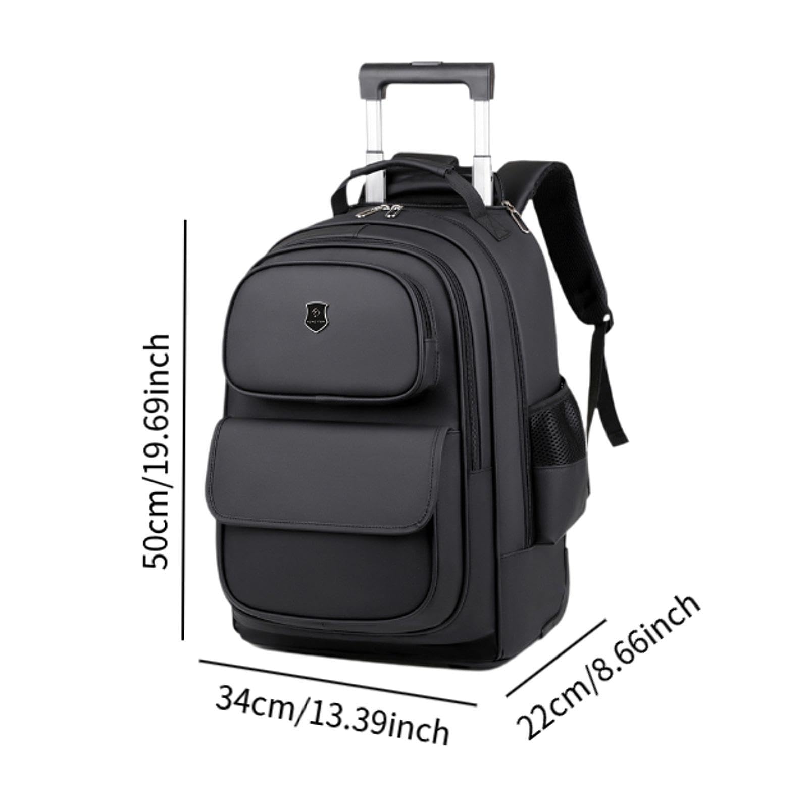 Zaino per Laptop Valigetta per Laptop con rotelle e Ruote, Nero