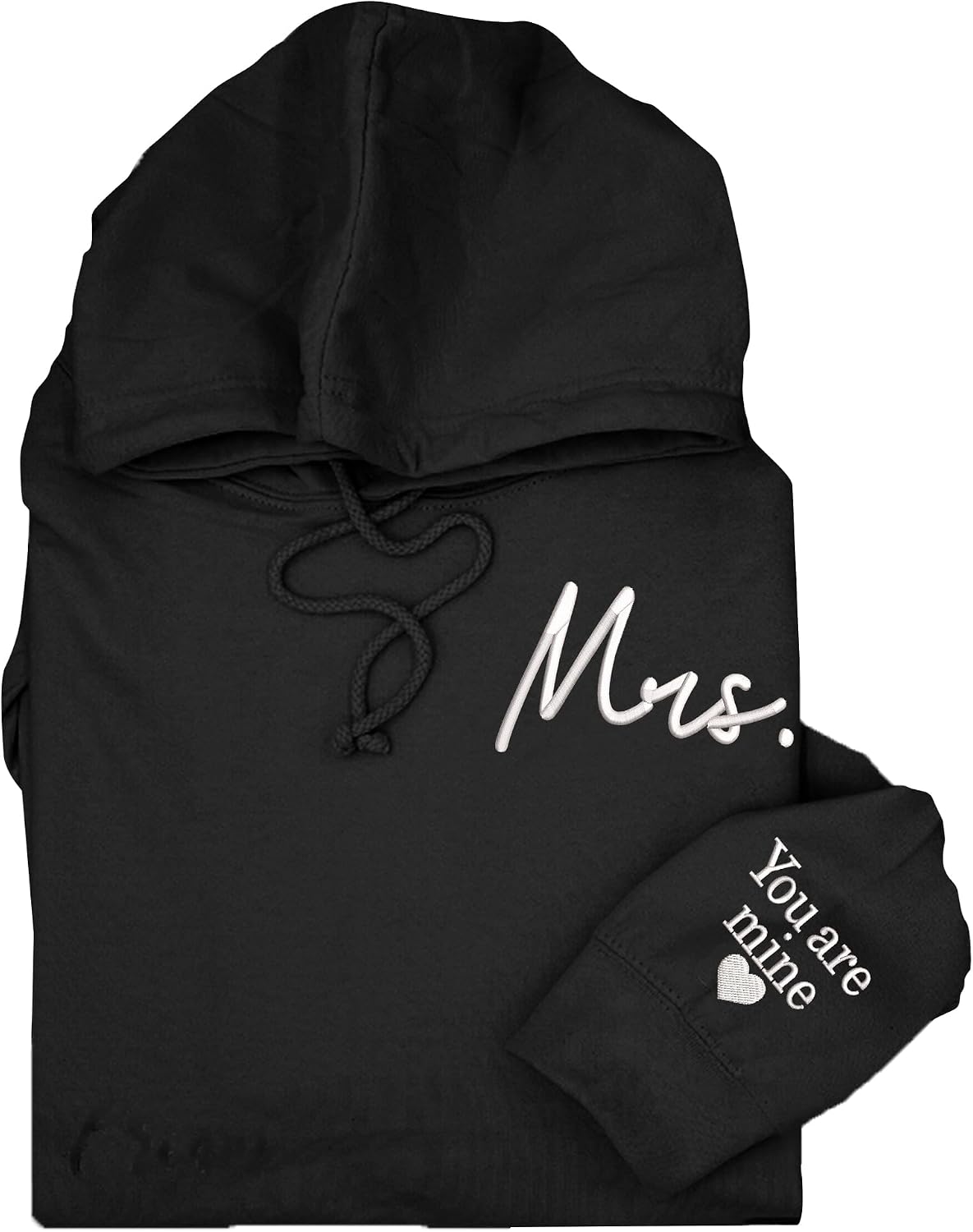 Custom Embroidered Matching Couple Sweatshirt Mrs and Mr Sweatshirt for Women on Sleeve Christmas Valentine Day