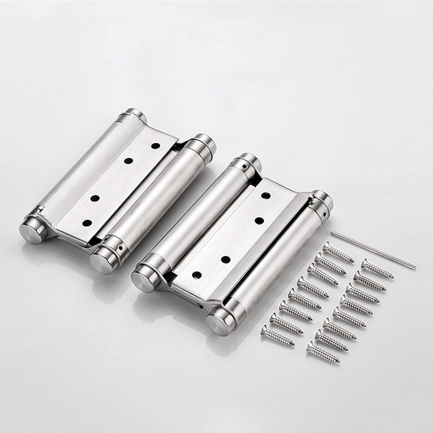 Heavy Duty Double Action Stainless Steel Spring Hinges 4” (102mm) Self Closing for Swing Doors Freegate Saloon Cafe Bar Counter Door Load Capacity 32kg Satin (2 PCS)