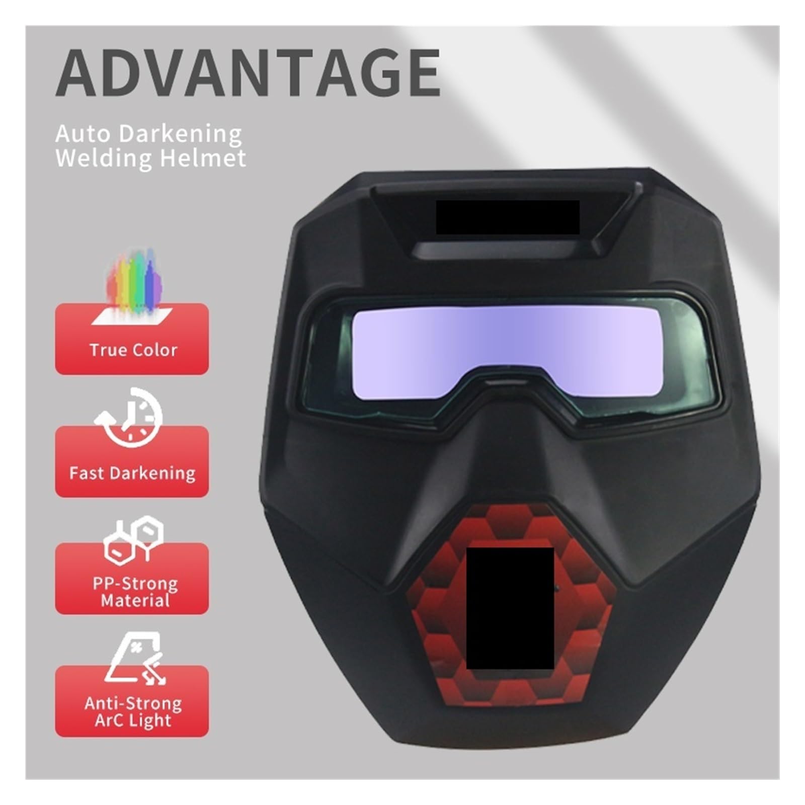 Contrôle extérieur Solaire Auto assombrissement Vraie Couleur Lunettes de soudage Masque de Soudeur Casque de soudage Lunettes avec Ombre Eara(R00 Normal)