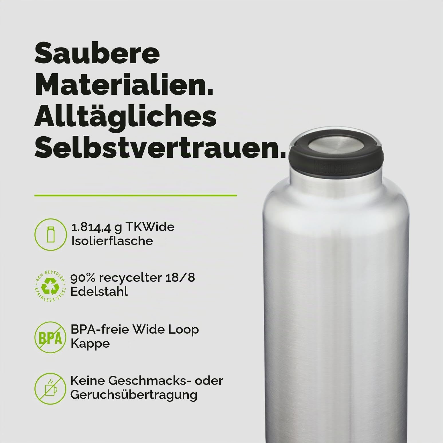 KleanKanteen ®TKWide V Trinkflasche Brushed Stainless One Size