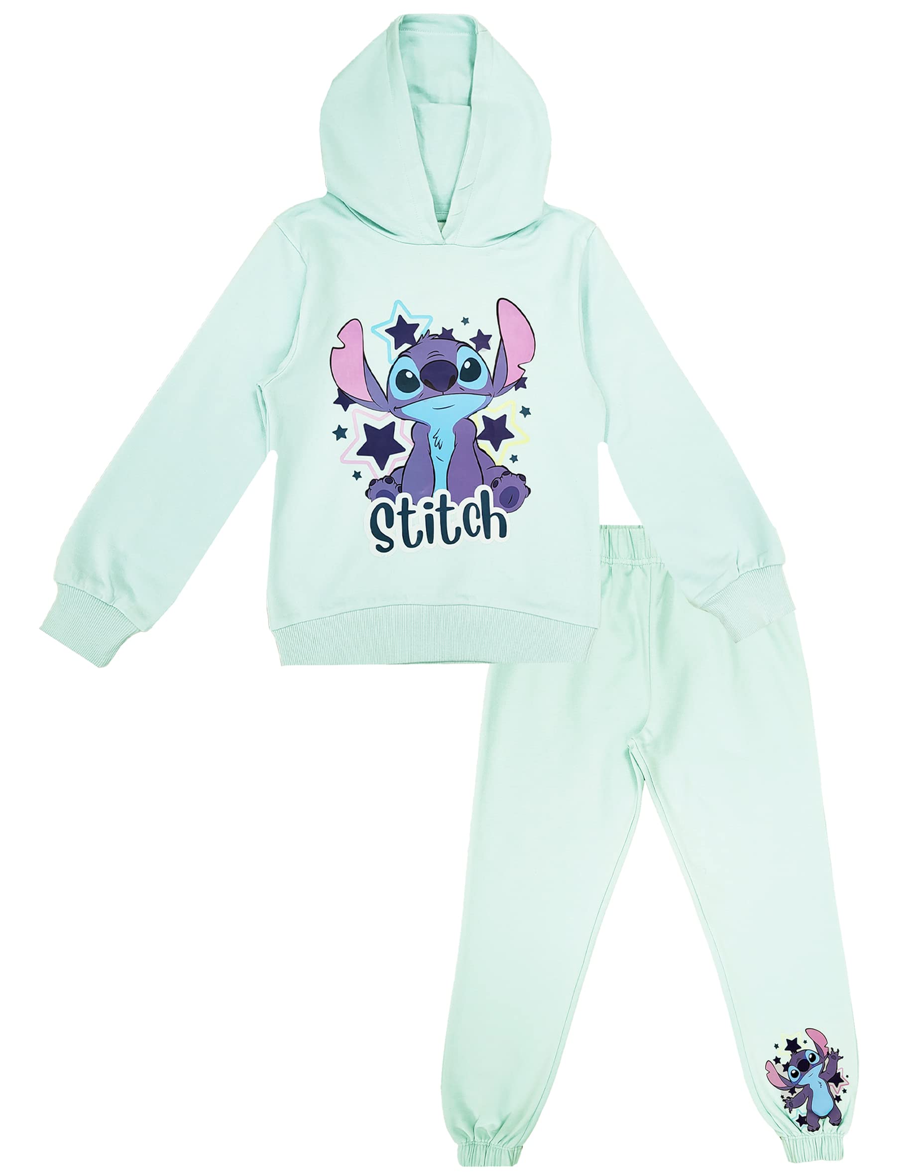 Disney Girls Lilo & Stitch Clothing Set - Stitch Sweatshirt Hoodie and Jogger - 2-Piece Outfit Set - Sizes 4-16