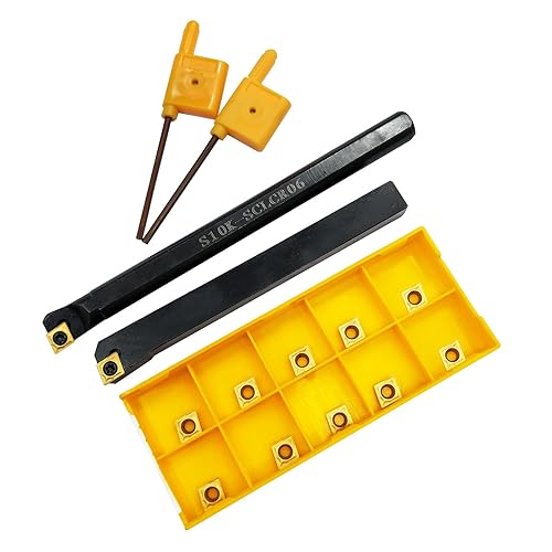 Juego de 14 brocas de torno indexable con vástago de 38 pulgadas y 0.394 in para torneado, barra de taladrado con inserto de torneado de carburo