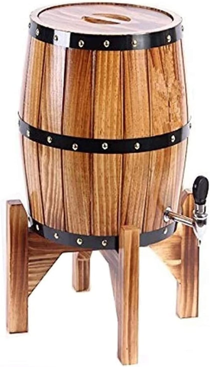 Whiskey Decanter Wine Decanter Vertical Wine Barrels Oak Aging Barrels Whiskey Barrel Dispenser Wine Bucket No Leak for Storage Wine&Spirits&Whisky 5L Liquor Decanters