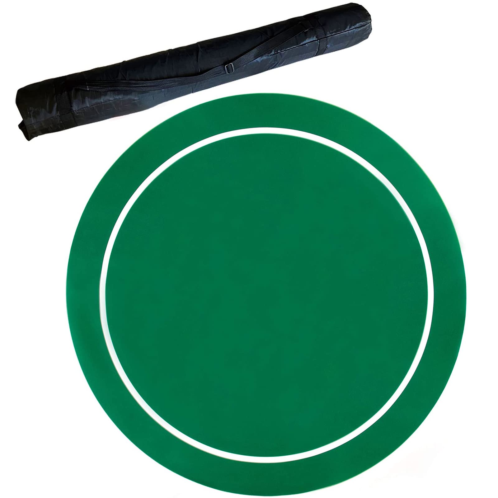 mata do gry w karty, Profesjonalna mata do pokera z torbą przenoszenia, filcowy układ kasyna na stole karty, gry w(Green,24inch)