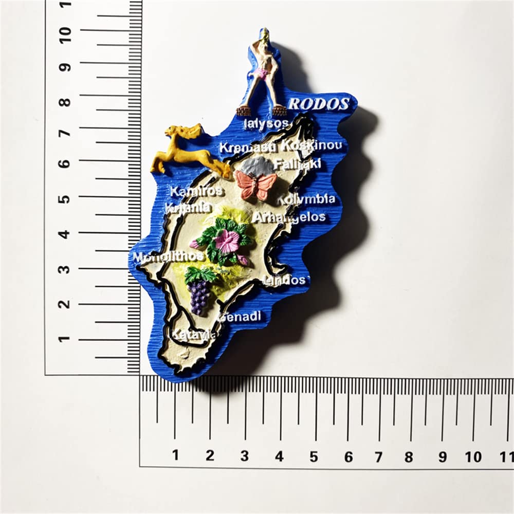 Magnete Frigorifero 3D Rodi Grecia - Souvenir Fatto A Mano In Resina, 8x8 Cm, Regalo Di Viaggio - 3