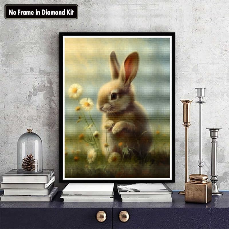 Zariocy 5D Kit Diamond Painting Coniglio - Fai Da Te Tela 30x40 Cm Con Diamanti Rotondi Per Decorazione Casa