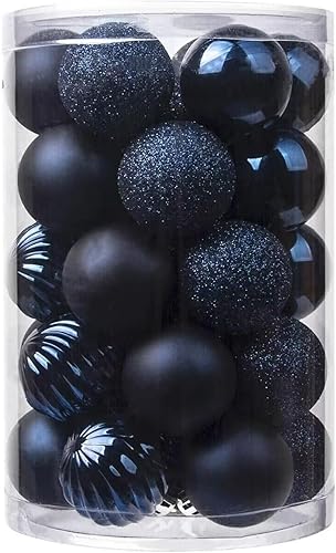 Miniatura 146 de YYCRAFT Adornos de bola de Navidad de 34 quilates de 1.2 pulgadas para árbol de Navidad, decoraciones de Navidad, ganchos inastillables incluidos