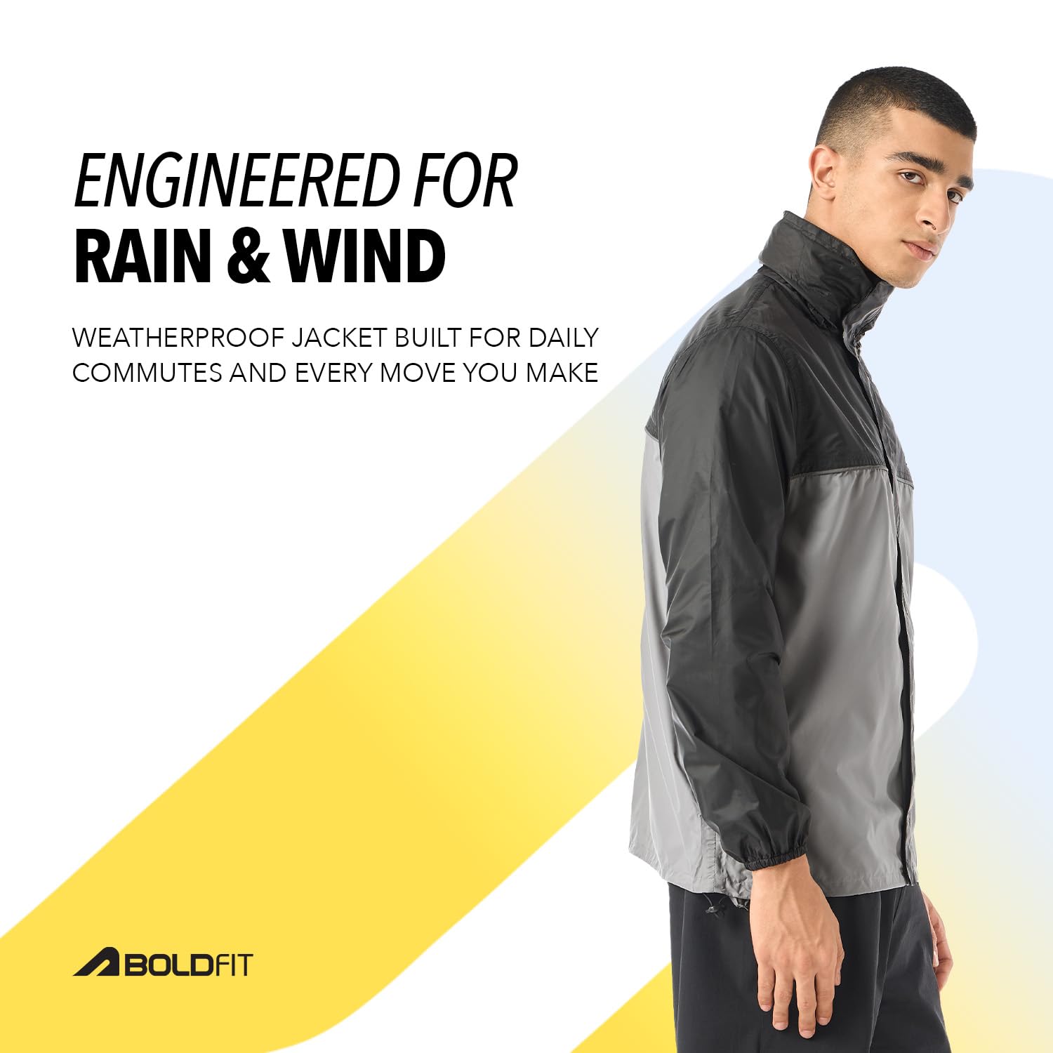 Boldfit Unisex-Adult (BFNimbusRainJacketGreyXLXXL_Black Grey_XL-XXL) - Image 3 thumbnail