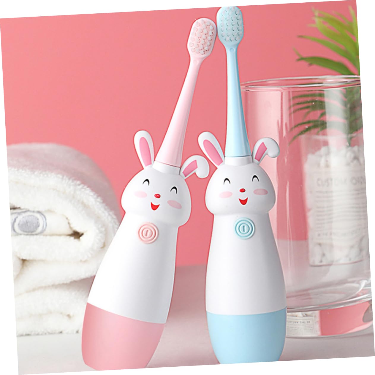 GALPADA 3 Juegos Cepillo Eléctrico Infantil Sónico Vibrante Rosa Cabezal y Cerdas Suaves para Residuos y Encías Sensibles Recambios