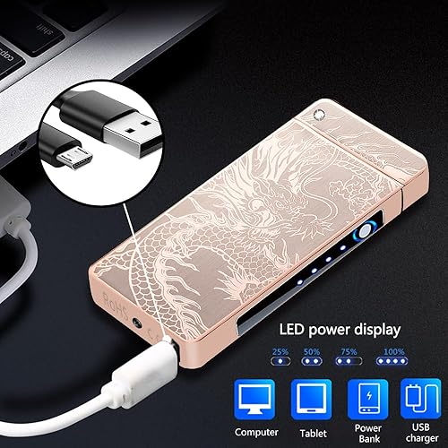 Miniatura 3 de Encendedor de velas eléctrico, encendedor de arco de plasma, encendedor de llama grande, encendedor de dragón único, encendedor recargable por USB