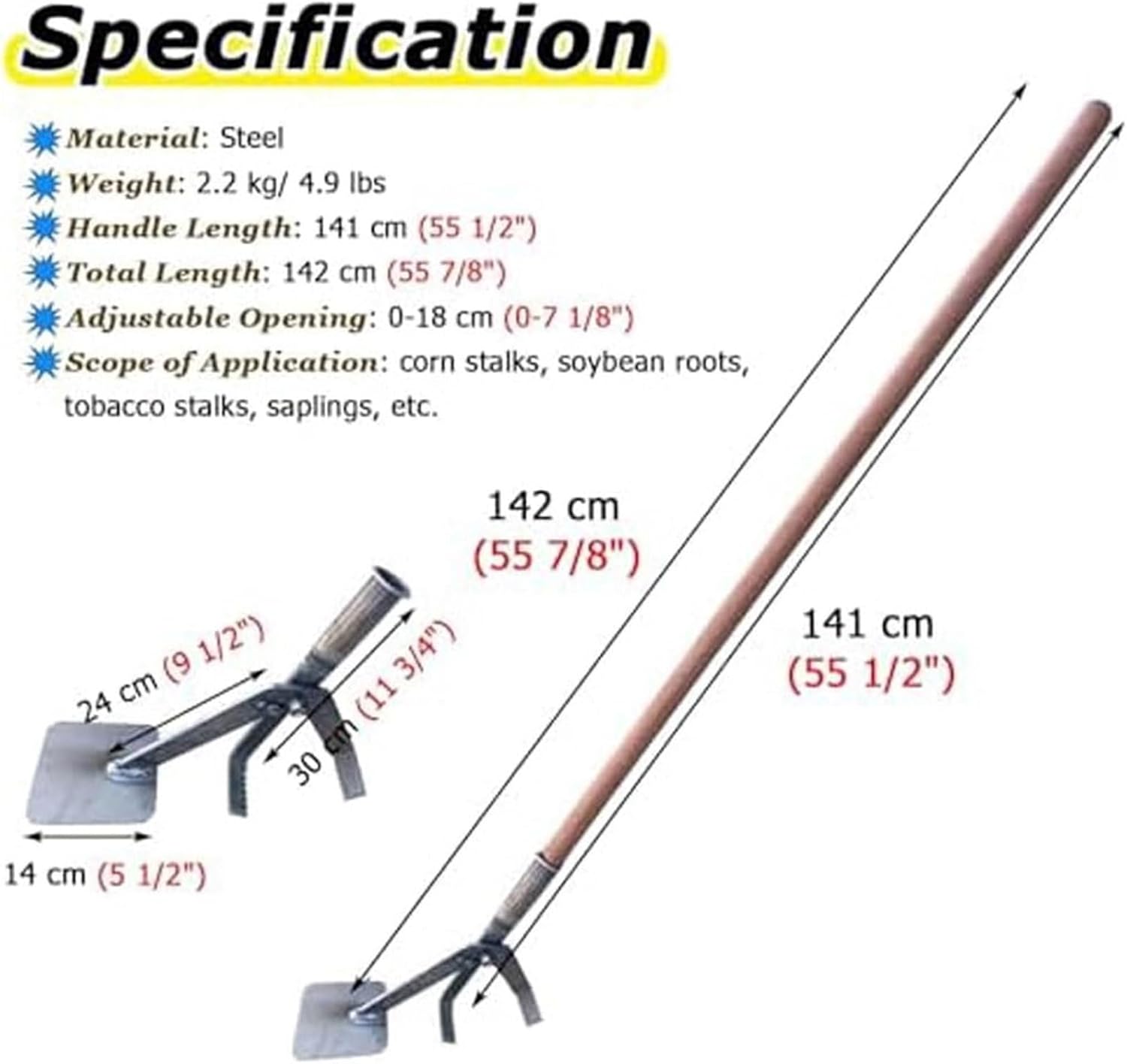 Heavy Duty Tree Root Puller, Leverage Stump Remover Tool, Load-Bearing Fence Post Puller, Small Tree Root Extraction Tool for Sapling & Stump Removal