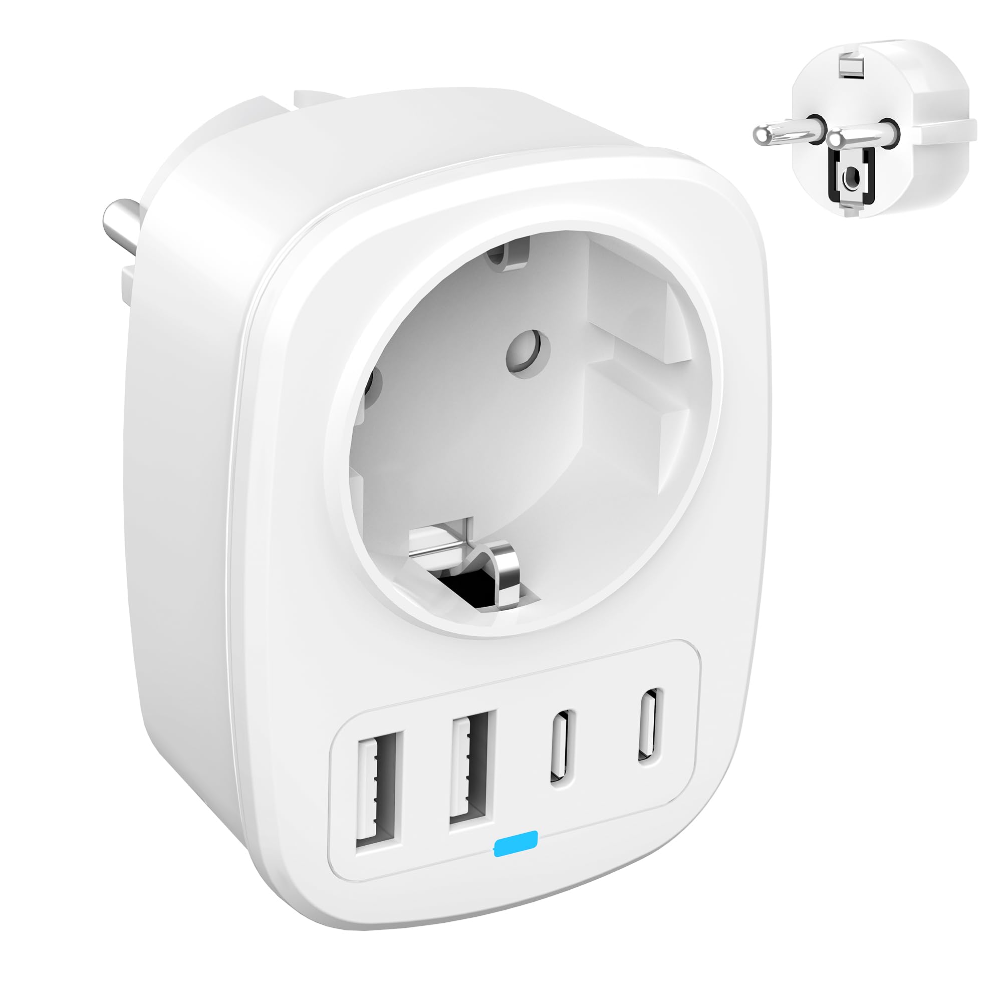 JSVER Reiseadapter Weltweit - Mit 2 USB-C & 1 U Produktbild-Vorschau 5