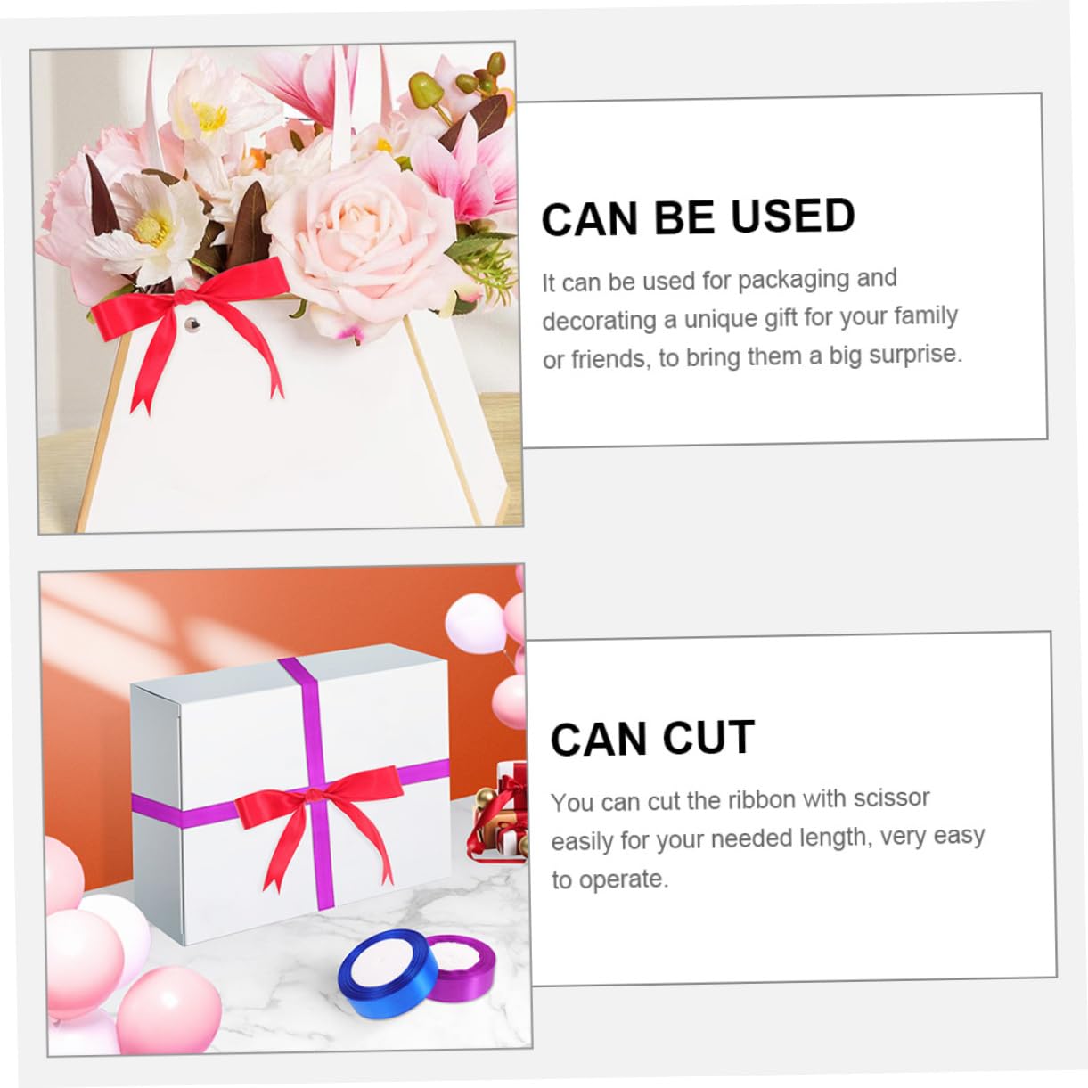 Gadpiparty 12rollen Geschenkband für Bastelarbeiten Geschenkverpackungen Tortenkarton-verpackungen Blumensträuße und Diy-projekte Polyester Langlebig Leicht Zuschneidbar Zufällige Farbe