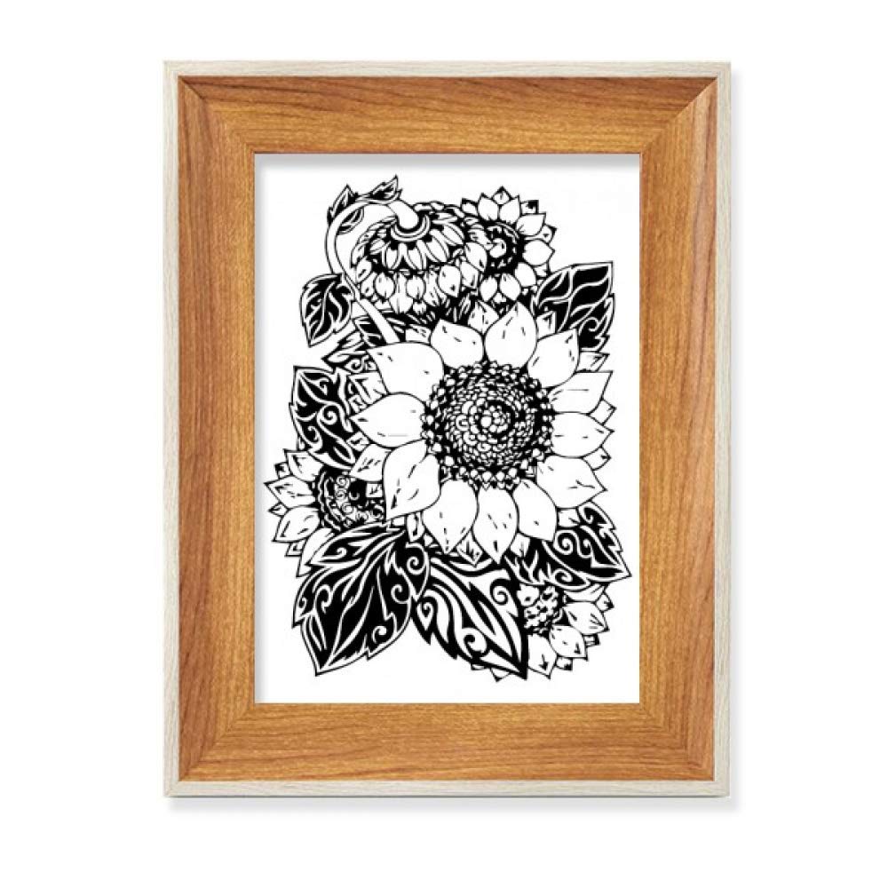 Cadre de Photo en Bois pour Rompre la Monotonie du Bureau avec Tournesol