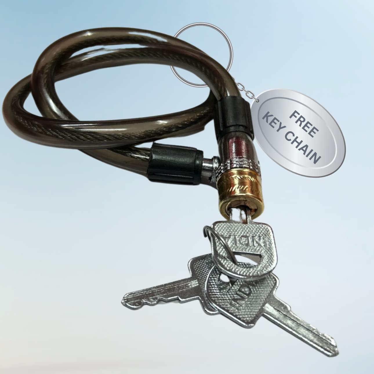 HINDSON Multipurpose Steel Cable Lock Brass Coated Lock for Cycles, Bikes, Gate, Helmets and Scooters with 3 Keys (21 inch Approx.) Free Key Chain (Black) Home Improvement (B0C28DXR3P) Amazon Price History, Amazon Price Tracker
