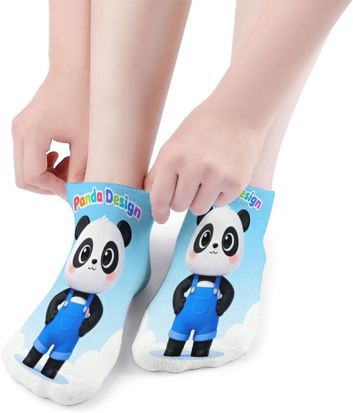 Panda Design Crew Sock for Men Women Funny Novelty Socks Athletic Ankle Socks Comfort Soft Low Cut Tab Sock 5 Pairs