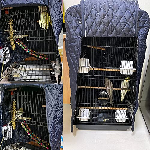 Universal Bird Cage Cover Good Night Cocktail Cage Cover Black-Out Pets Birds Parrot Cage Cover Shade Windproof Light-Proof Sleep Reduces Distractions Double Zipper Breathable Cloth Without Cage #TOP5