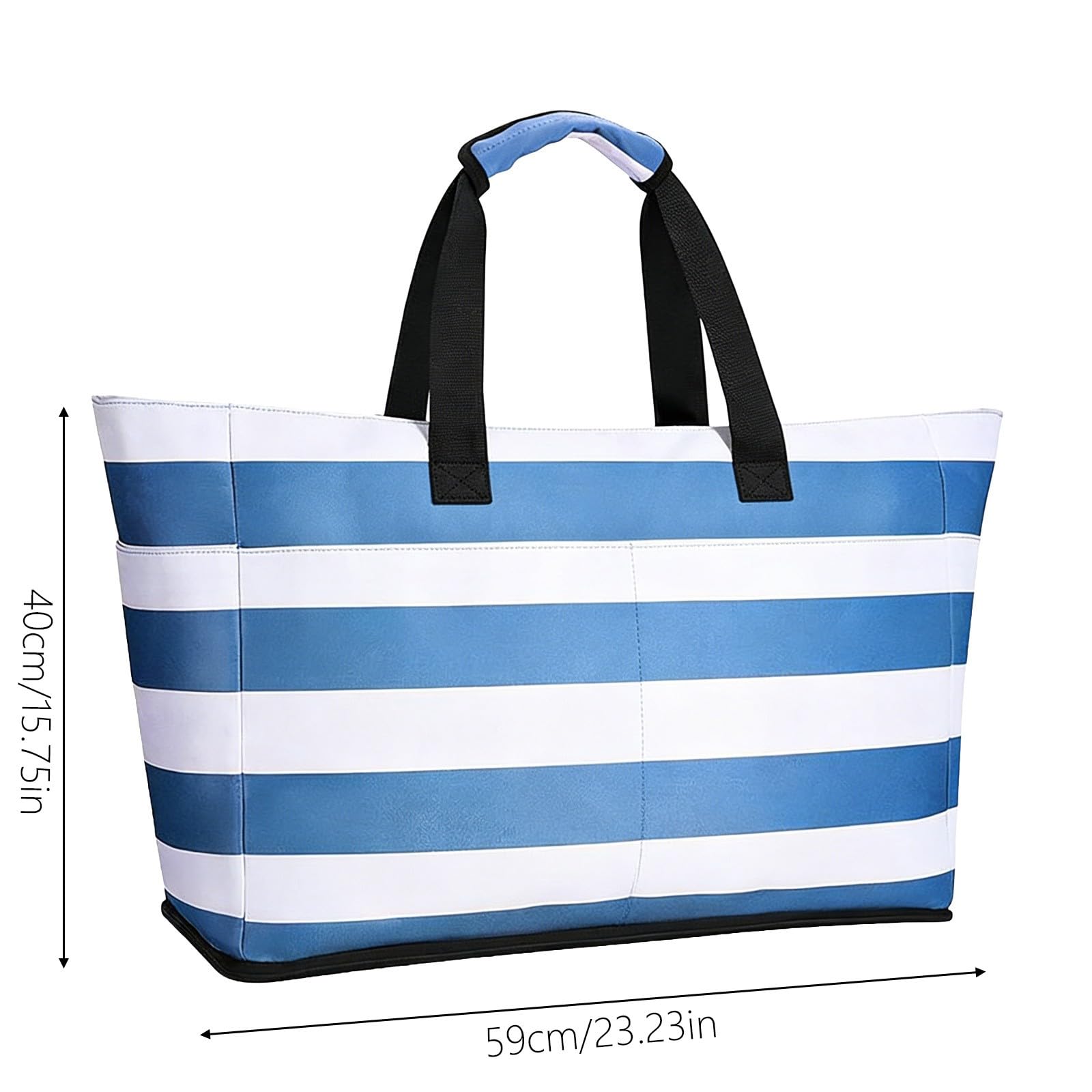 Generico Borsa Mare Grande Famiglia in Oxford a Strato Piccoli Oggetti Borsa Spiaggia Impermeabile Leggera con Cerniera Tote Bag a Tracolla Casual Elegante per Viaggio Shopping Campeggio,