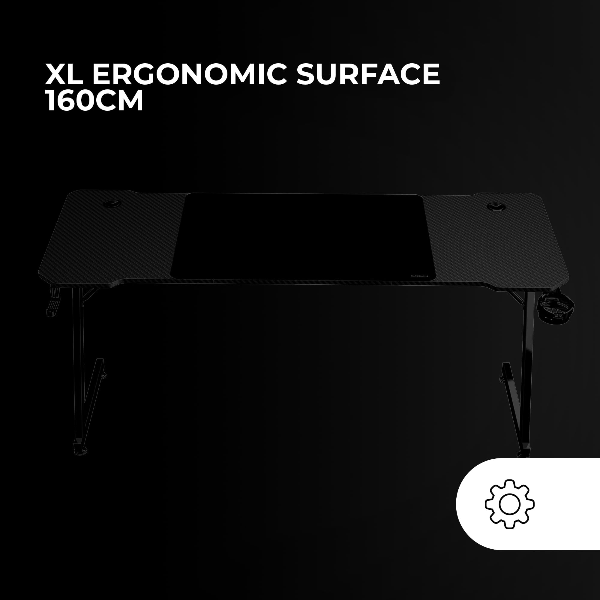 Image secondaire de Bureau Gaming Ergonomique Mars Gaming MGD-X160 avec Tapis XXL et Supports