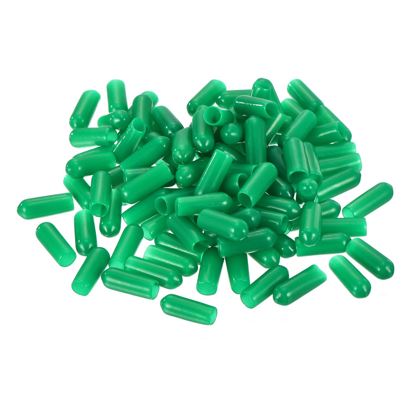 uxcell 100pcs Rubber End Caps 5.5mm ID Vinyl Cap Cover Screw Protectors Dark Green