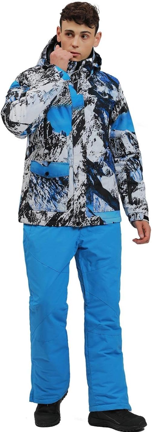 Men's Ski Suit Waterproof Snow Suits Two Piece Snowboard Jacket and Pants Set Outdoor Windproof Winter Warm Snowsuits