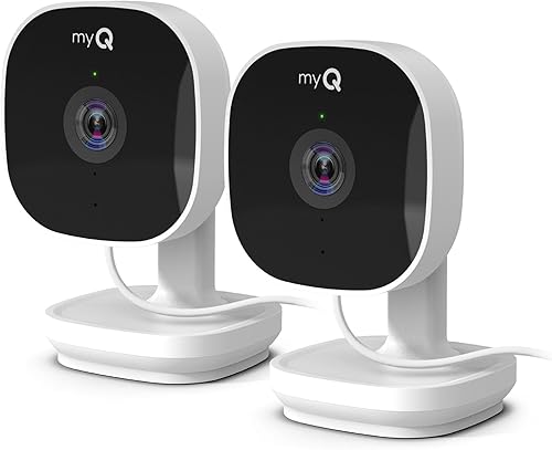 Chamberlain myQ - Cámara de seguridad inteligente para interiores, video HD de 1080p, visión nocturna, detección de movimiento, Wi-Fi, audio