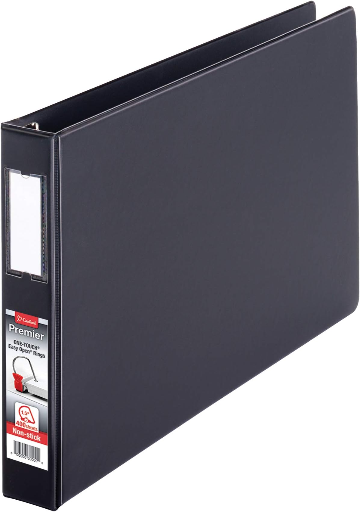 Cardinal12122 Premier Easy Open 11 x 17 Locking Slant-D Ring Binder, 1 1/2" Cap, Black