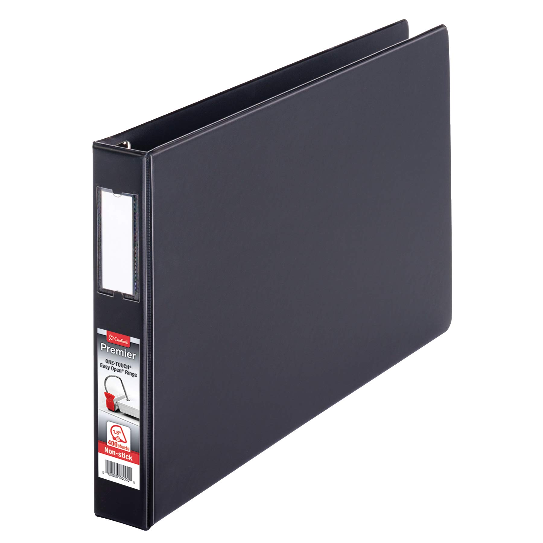 Cardinal12122 Premier Easy Open 11 x 17 Locking Slant-D Ring Binder, 1 1/2" Cap, Black