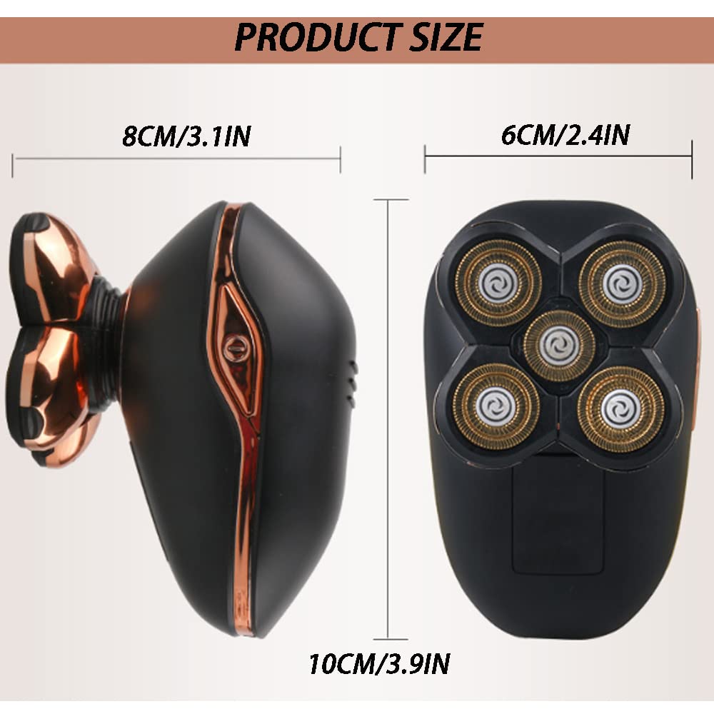 Rasoio elettrico, 2 in 1, multifunzione, ricaricabile, senza fili, con rasoio di precisione, 100% impermeabile, con funzione di promemoria display a LED, regalo per uomini (nero)