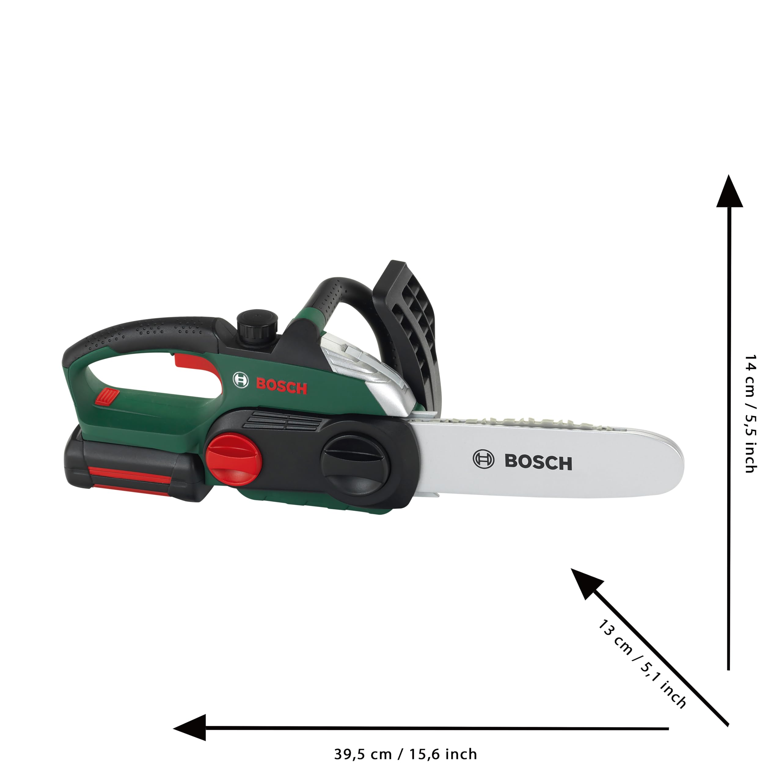 Theo Klein 8399 Bosch Chain Saw I Authentic Replica of the Original I Battery - Powered Saw with Light and Sound Effects I Toy for Children Aged 3 Years and up