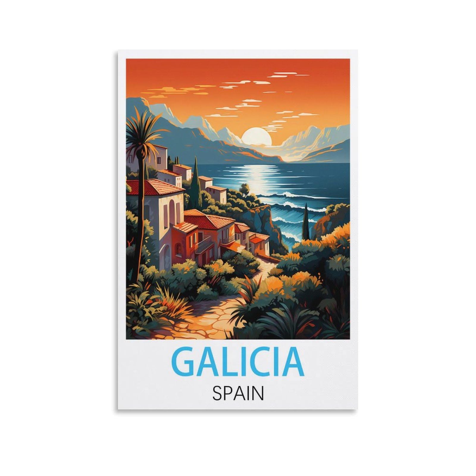 Metal Tin Sign Plaque Poster,Galicia Spain,Decoration for Home Wall Art Kitchen Bar Pub Room Farm Garage Vintage Retro Poster Plaque 30x40cm
