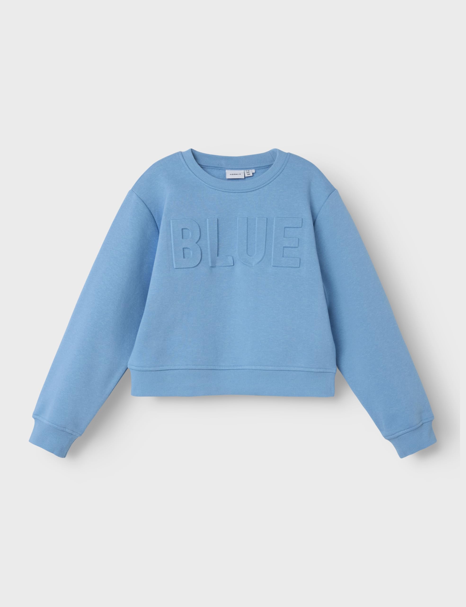 NAME IT Nkfkalisse Ls Short Loose Sweat Bru bluza dziewczęca, Silver Lake Blue, 134-140