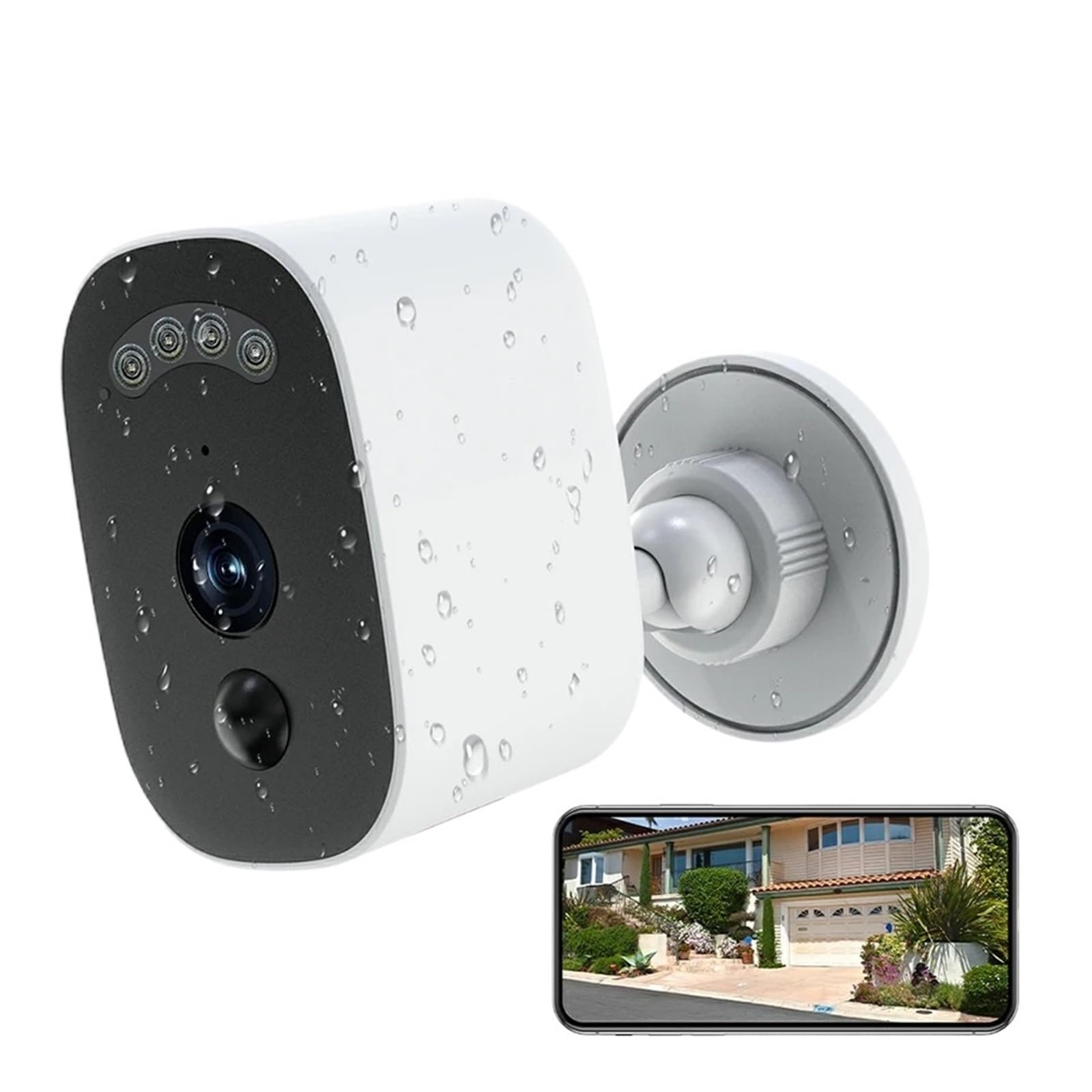 JVDDI 2K 3MP Wifi Surveillance Camera PIR Motion Detect Full Color Night Vision Monitor IP66 Waterproof Monitor 2 Way Audio(2K Add 128G)