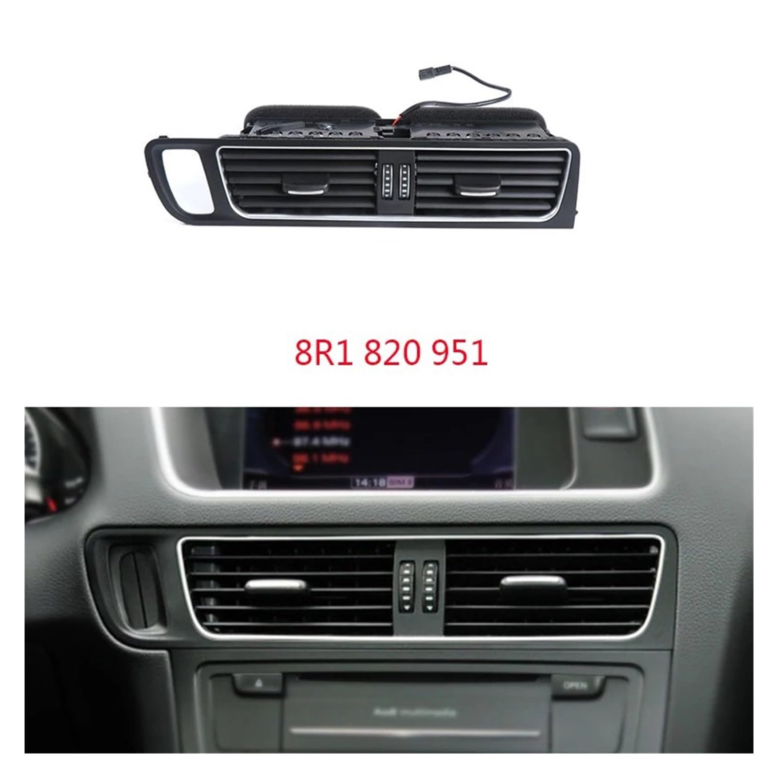 Bocchetta Aria Condizionata Per Q5 2009 2010 2011 2012 2013 2014 2015-2018 Aria Condizionata Vent Telaio Auto Cruscotto Sinistra Destra AC Air Vent Grill Parti Ricambio Auto Presa D'Aria(-middle)