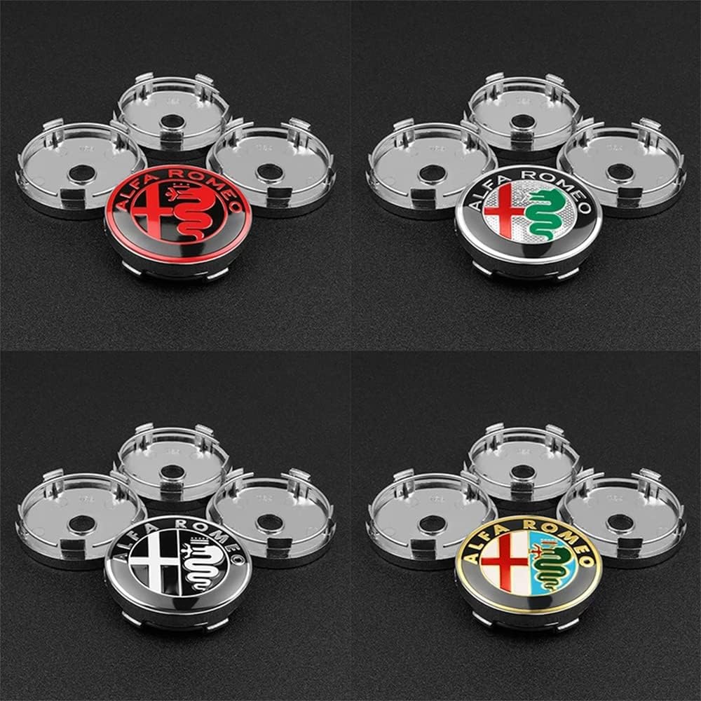 4 stuks Auto Wielnaafdoppen voor Alfa Romeo Giulietta Spider GT Giulia