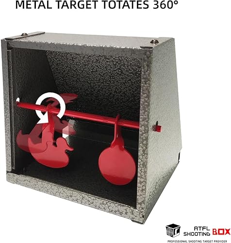 Miniatura 3 de Atflbox Objetivo de trampa BB con 20 objetivos de papel y objetivo de tiro de metal de reinicio para pistola de pellets de Airsoft, pistola BB